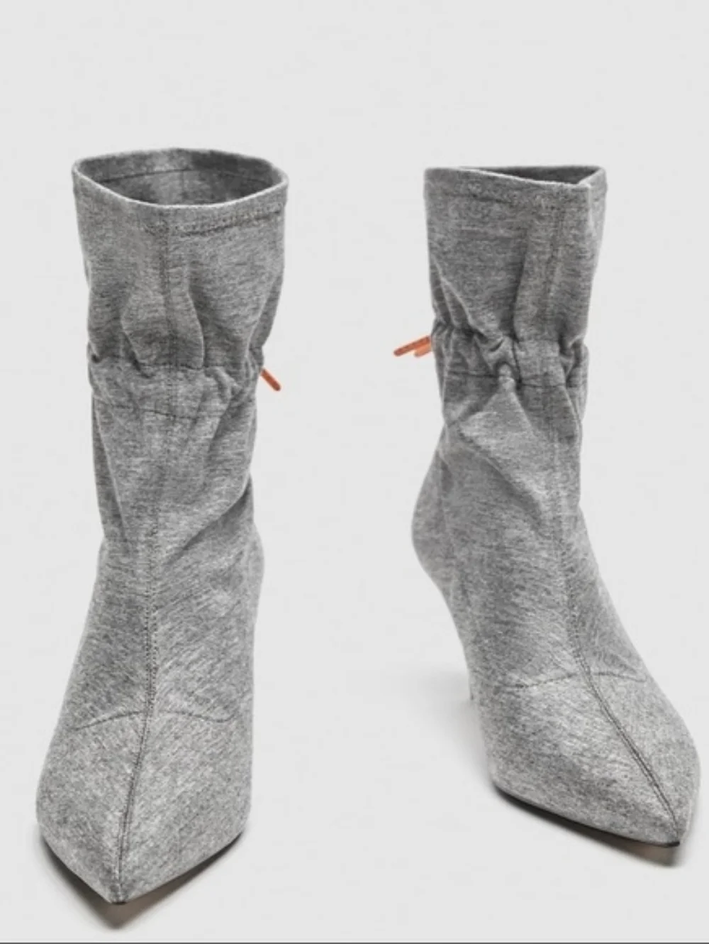 Zara Fabric Kitten Heel Ankle Boots in FEATHER GREY Size 40/ 9.5 - Picture 5 of 10